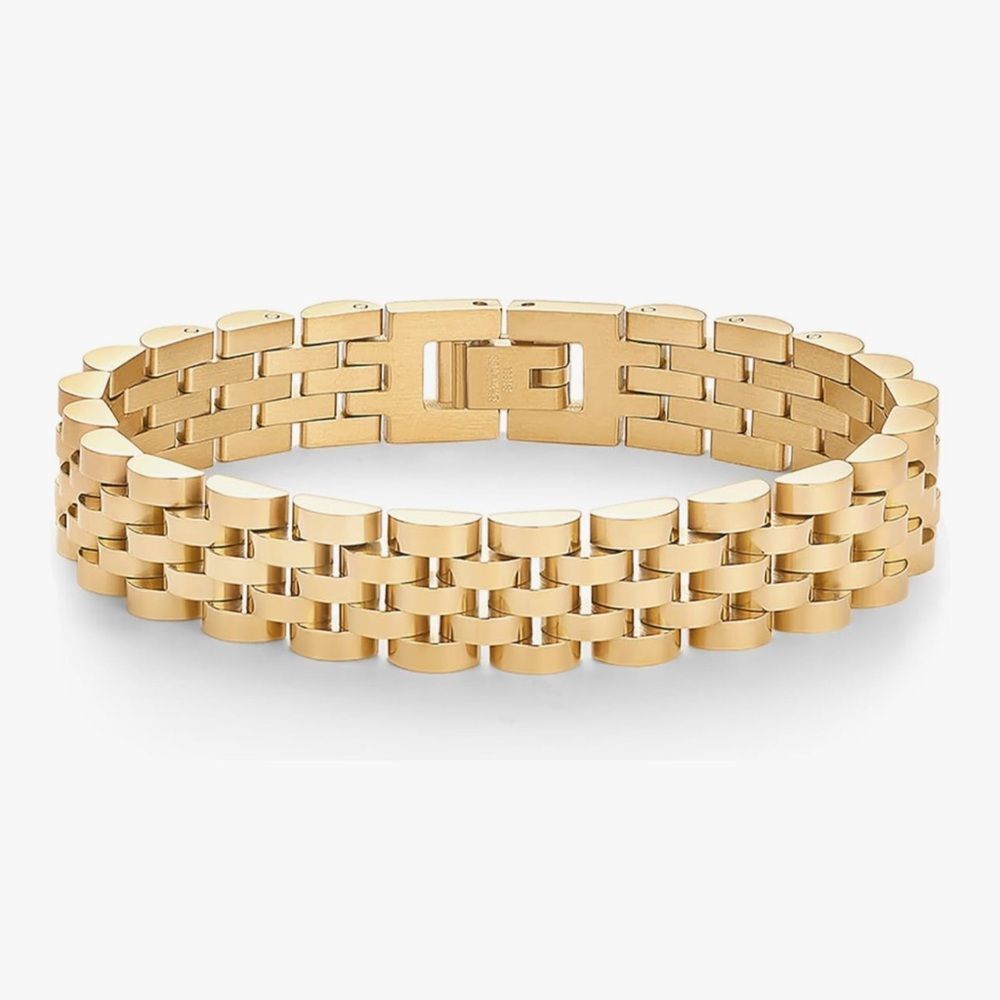 NEW 14K Gold Plated Waterproof Watch Strap Chain Bracelet
